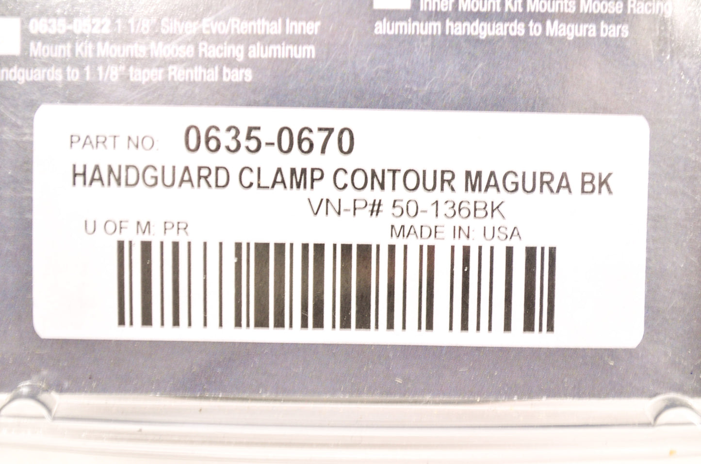 Moose Racing 0635-0670, 50-136BK Contour Inner Mount Clamp Kit NOS