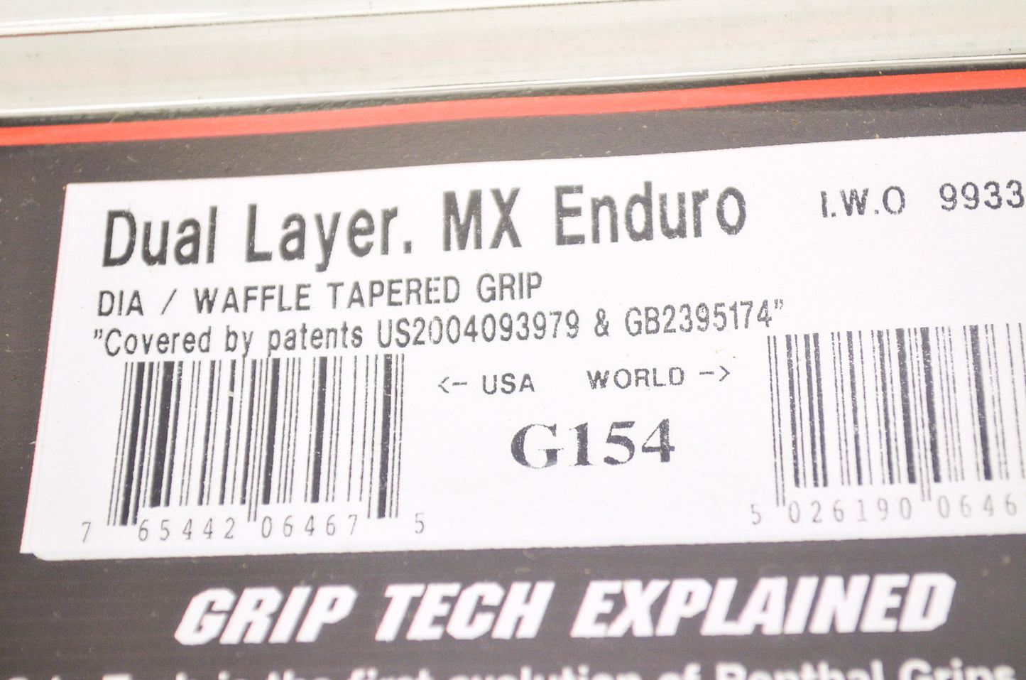 New Renthal Tapered Dual Layer Diamond/Waffle Grip Pair NOS