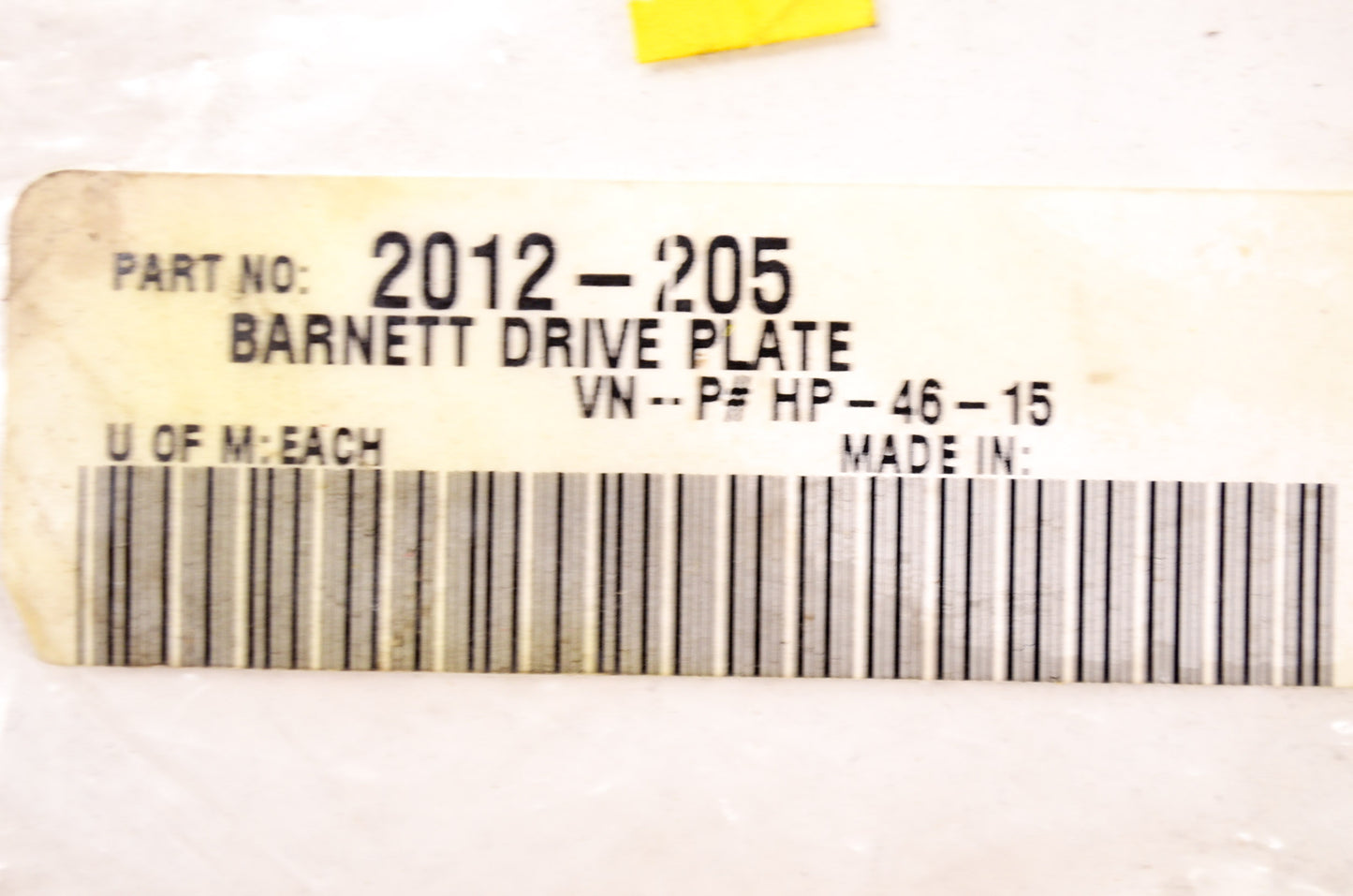 Barnett 2012-205, HP-46-15 Clutch Drive Plate NOS