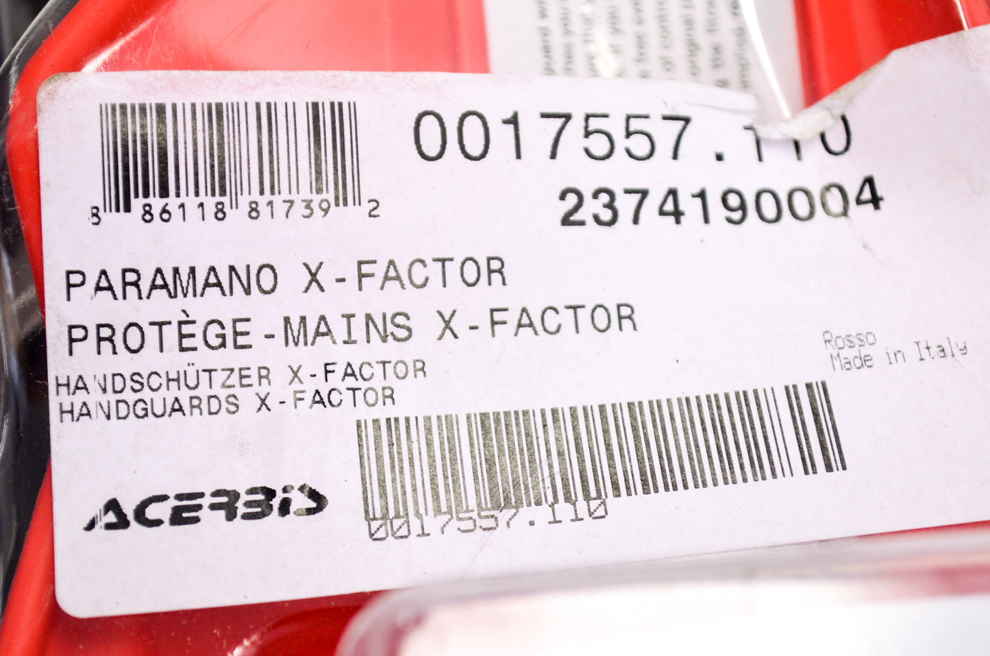 New Acerbis X-Factor Handguard Mounting Kit Red NOS