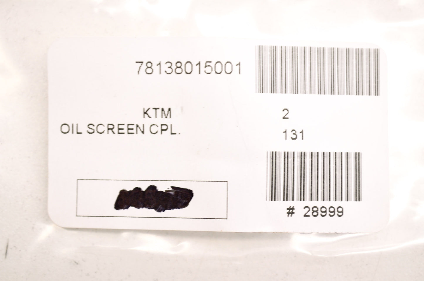New OEM KTM Oil Screen NOS