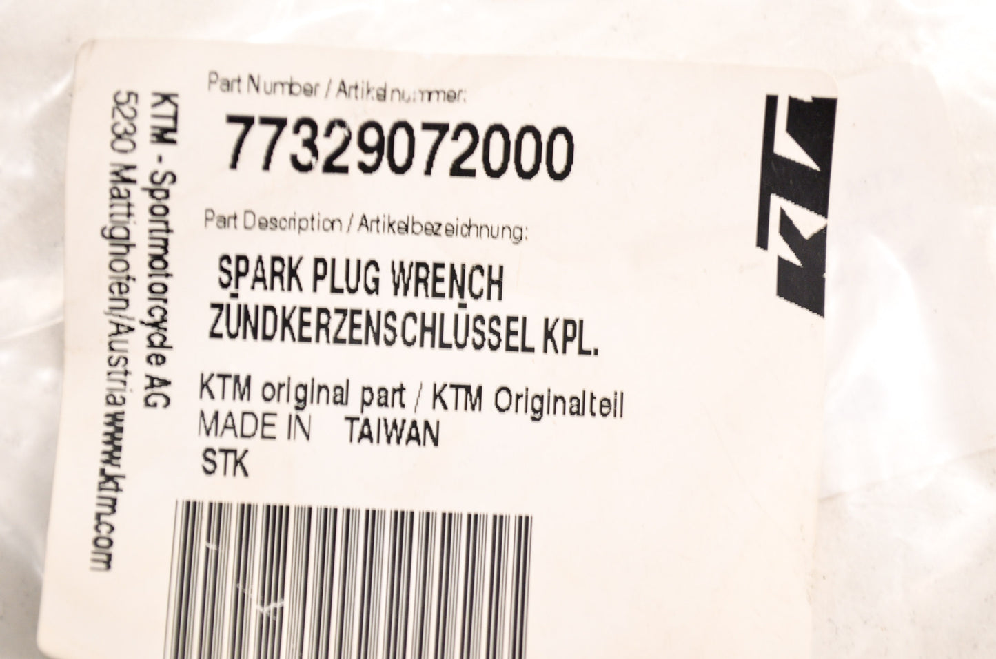 OEM KTM 77329072000 Spark Plug Wrench NOS