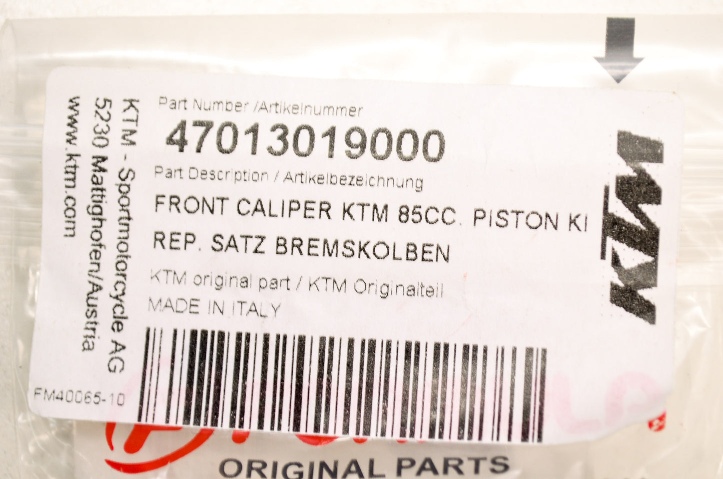 OEM KTM 47013019000 Brake Piston Repair Kit NOS