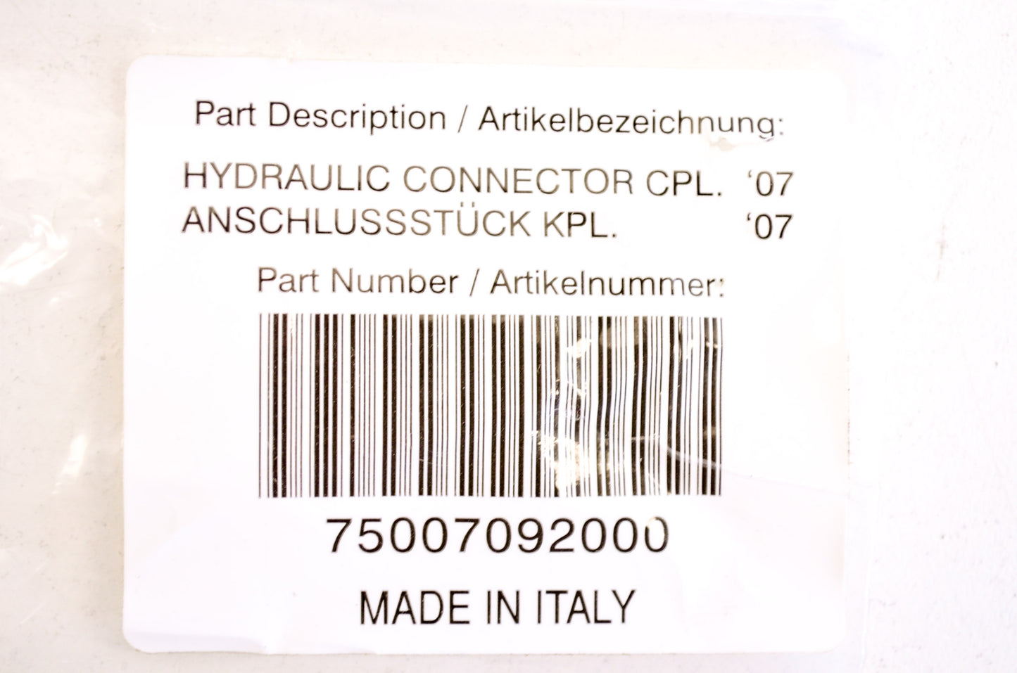 New OEM KTM Hydraulic Connector NOS
