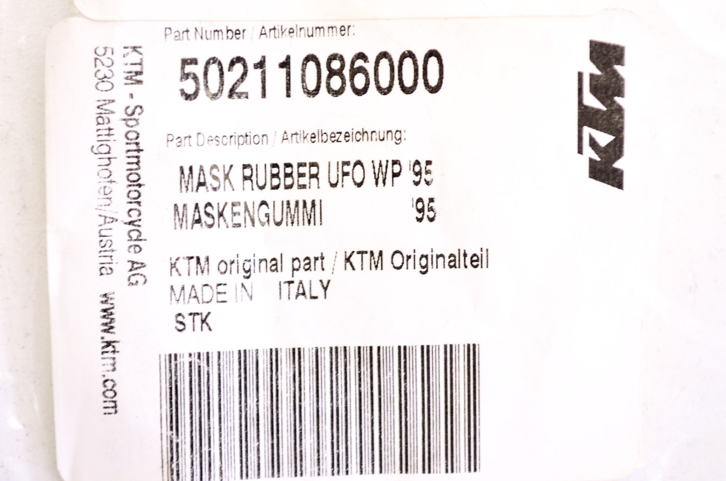 New OEM KTM Mask Rubber Headlight Strap NOS