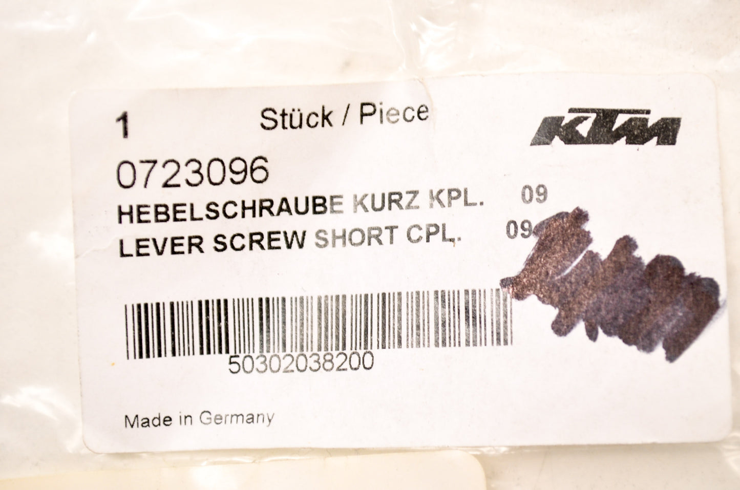 New OEM KTM Short Lever Screw w/ Nut NOS