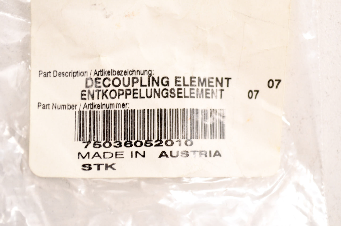 OEM KTM 75036052010 Decoupling Element NOS