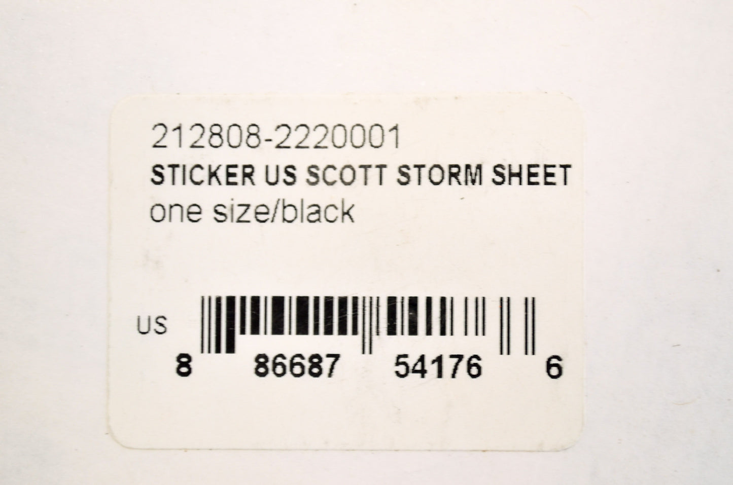 Scott 212808-2220001 Storm Sticker Decal Kit Black/White NOS