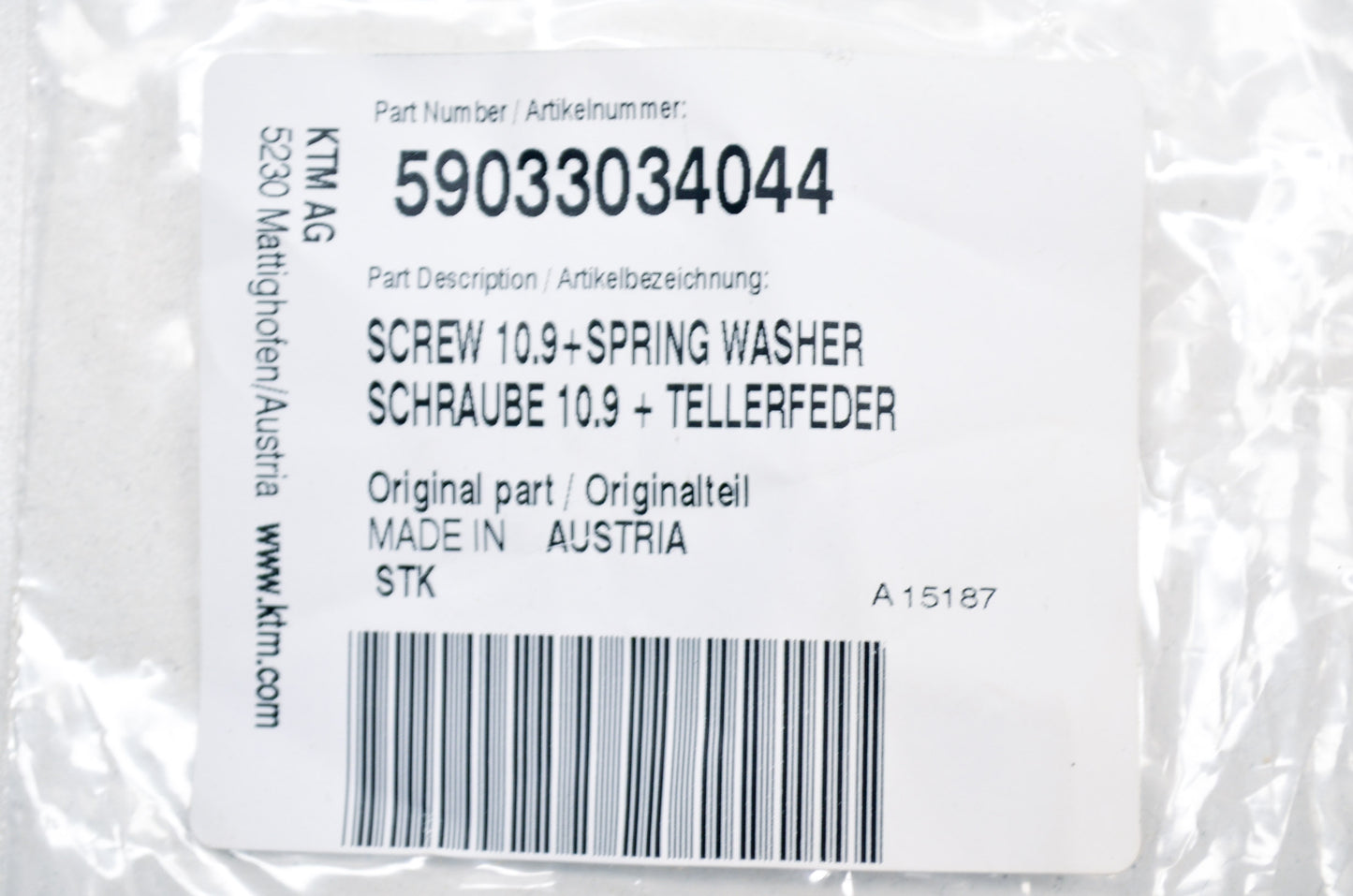 New OEM KTM Bolt and Spring Washer Kit NOS
