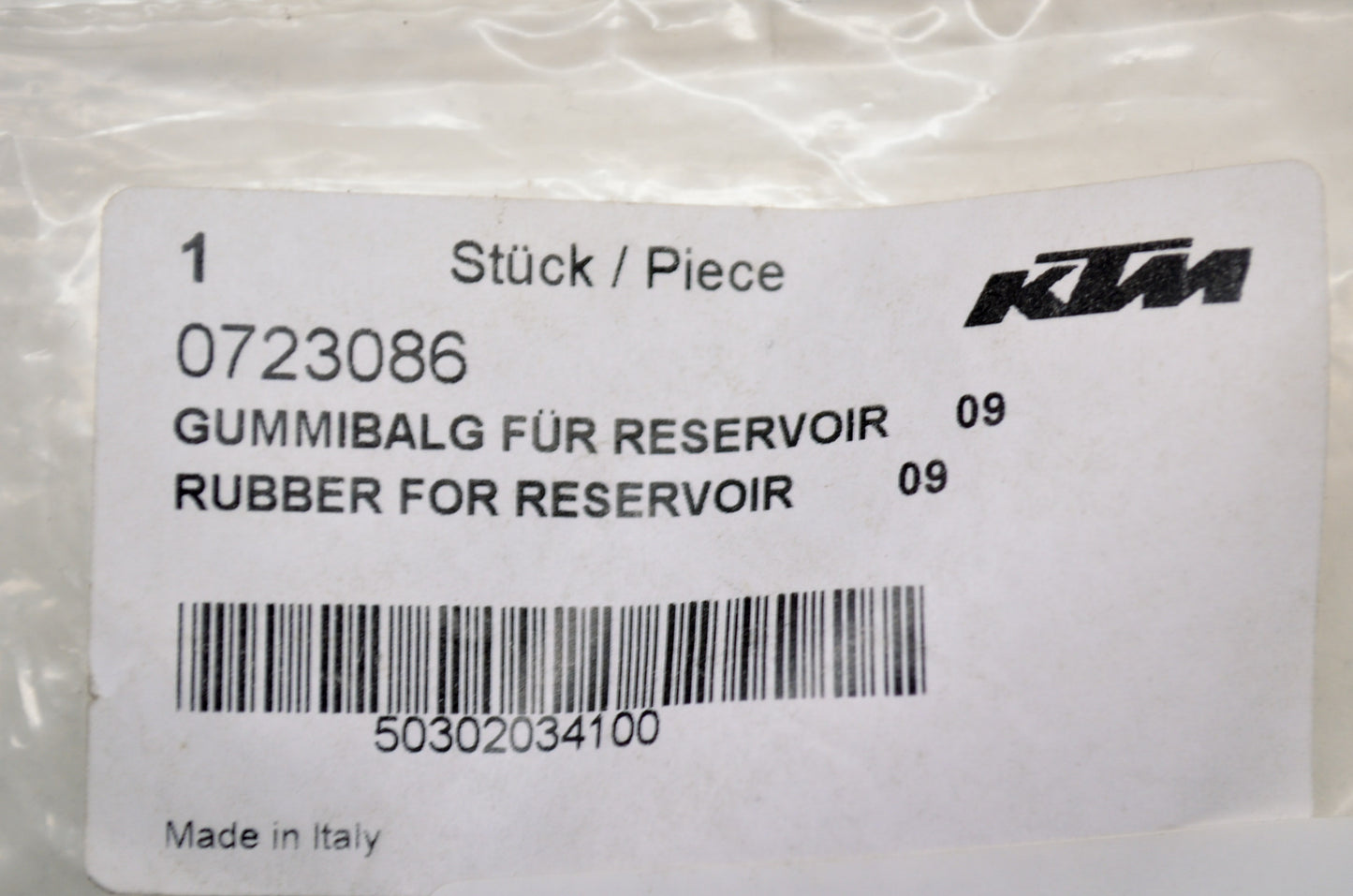 OEM KTM 50302034100 Reservoir Rubber NOS