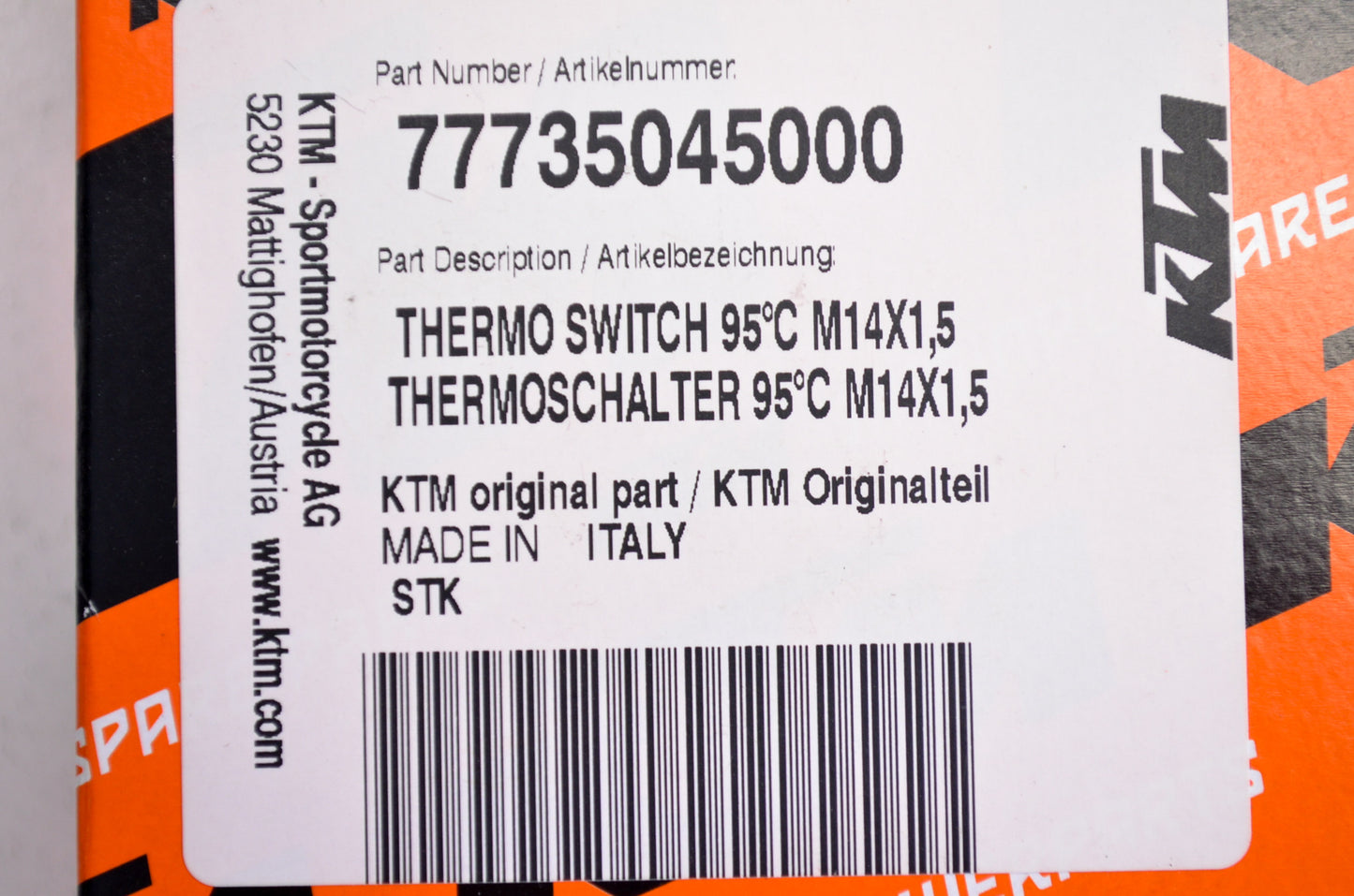 New OEM KTM Thermo Switch 14x1.5 NOS