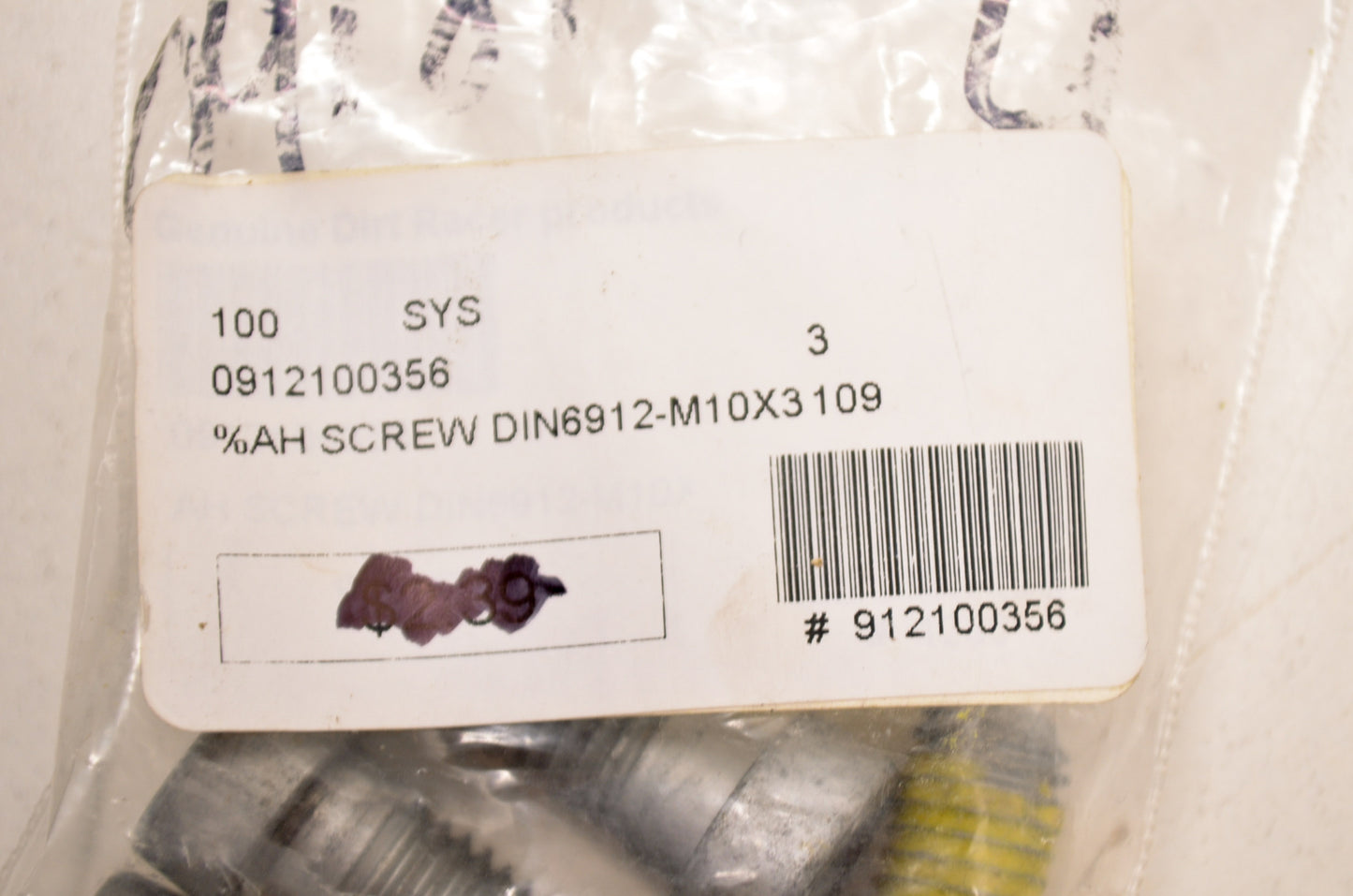 OEM KTM 912100356 Allen Head Screw DIN6912 M10X35 NOS