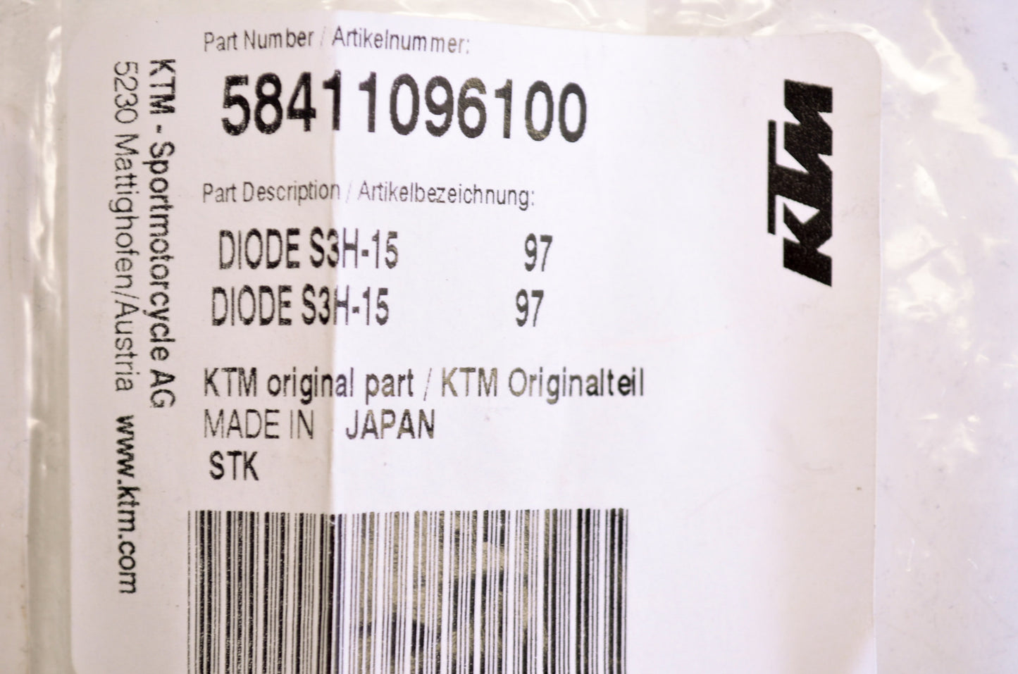 New OEM KTM Diode NOS