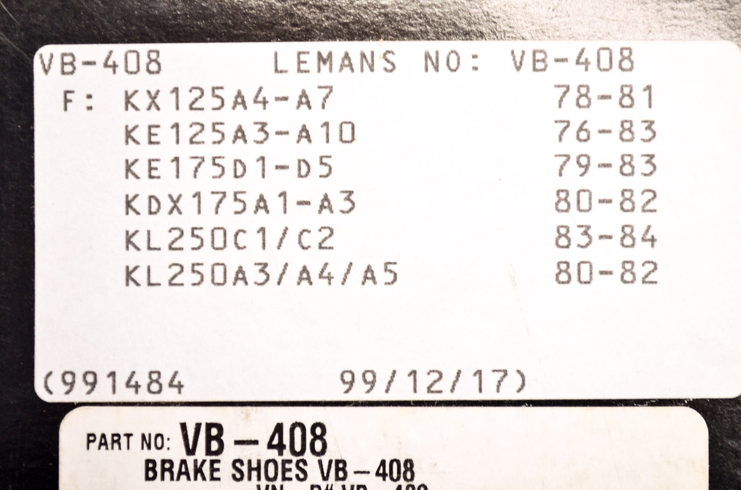 New Vesrah Brake Shoe Pair Kawasaki NOS