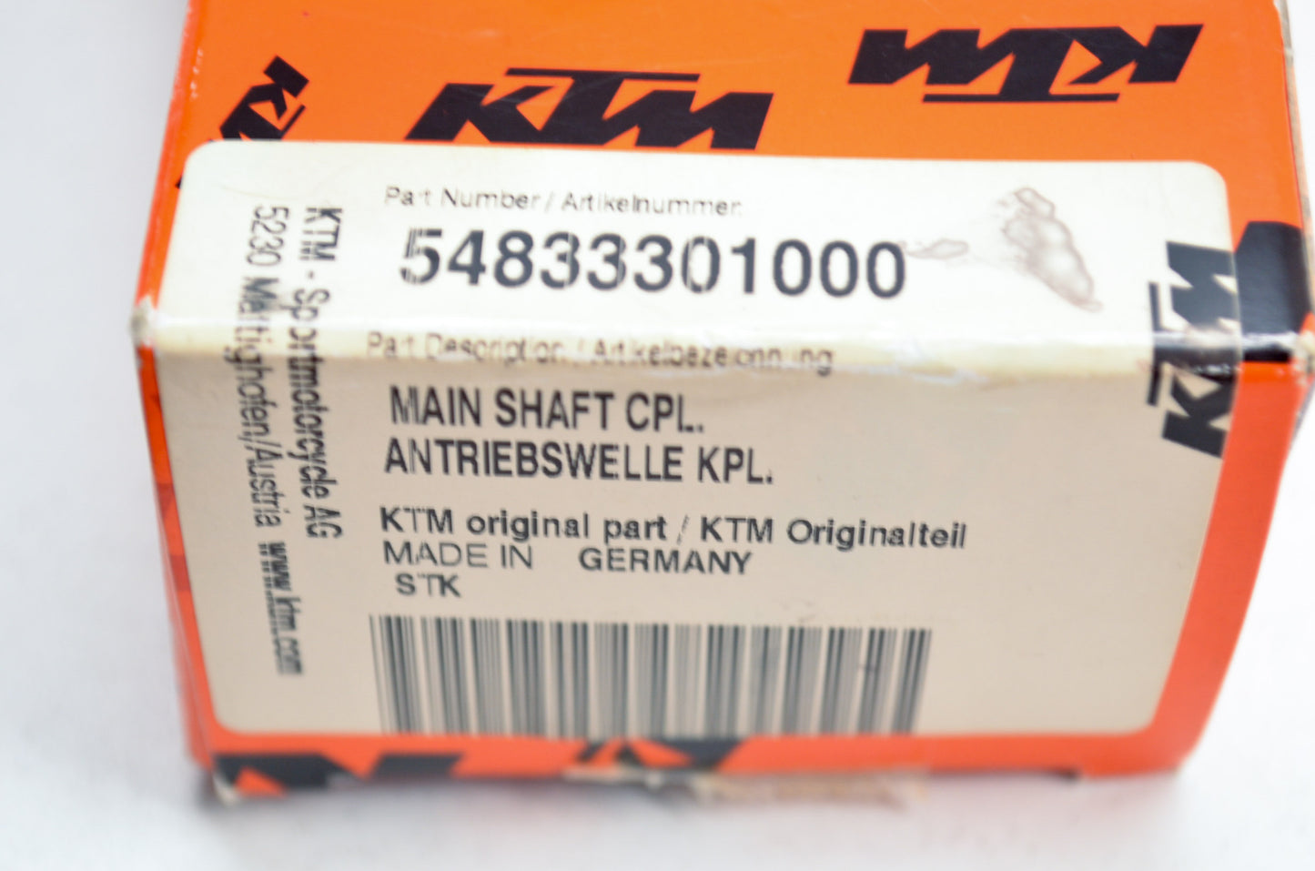 Transmission Main Shaft 11-12 250/300 XC. NOS