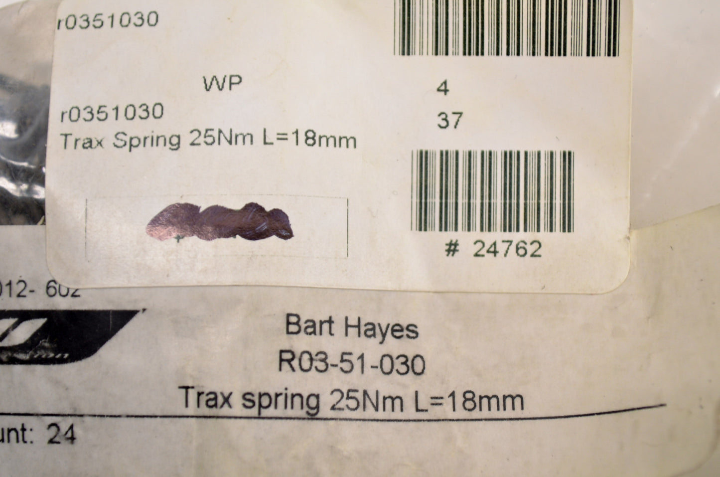 OEM KTM R0351030 Trax Spring NOS