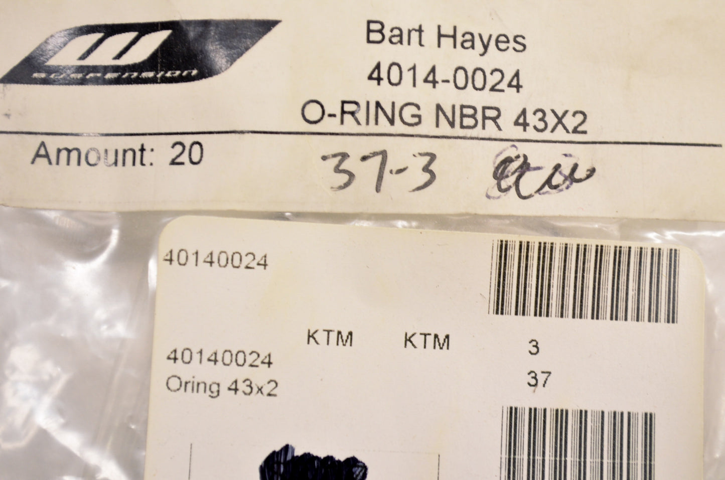 OEM KTM 40140024 O-Ring NBR 43X2 NOS