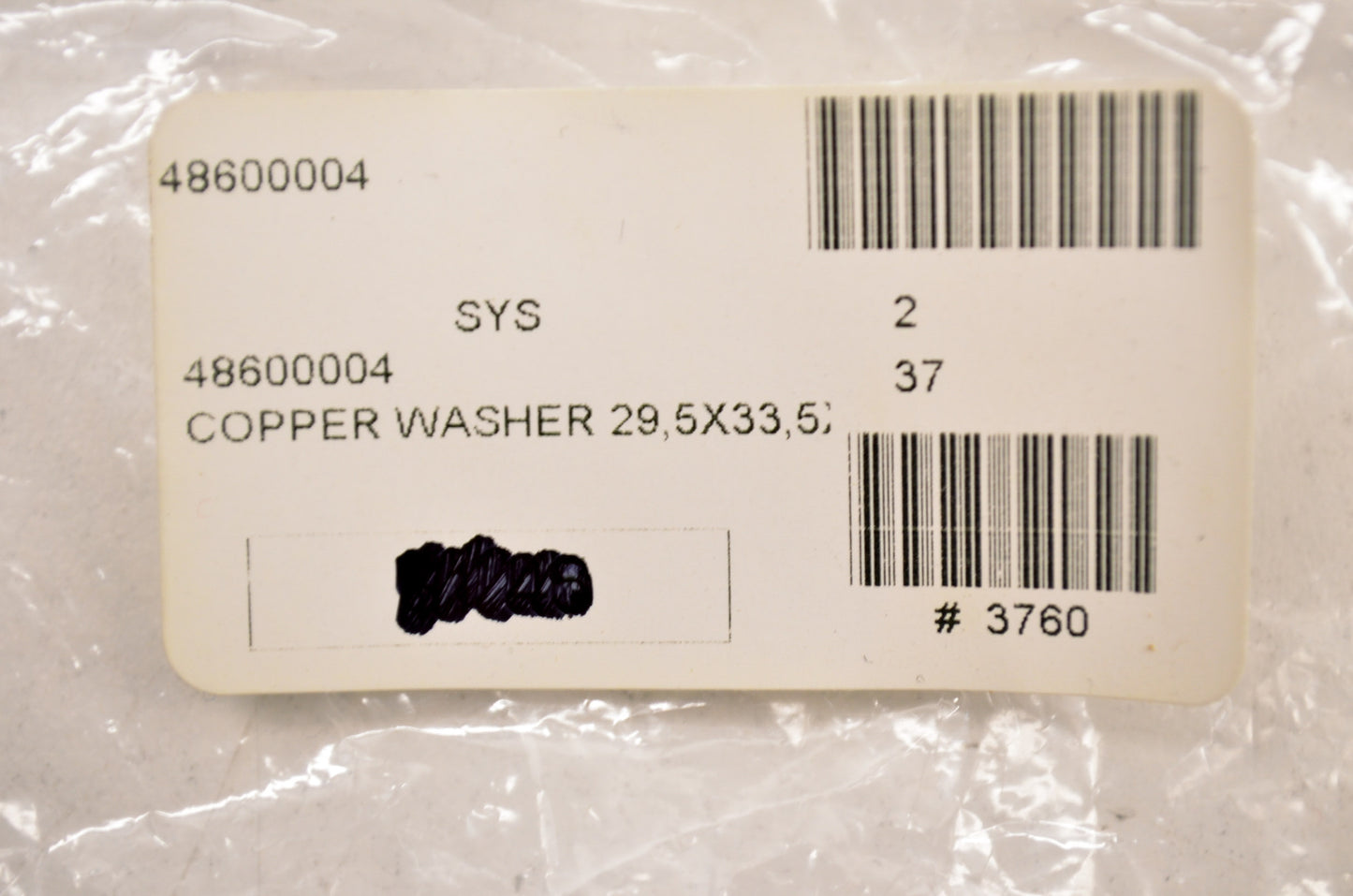 OEM KTM 48600004 Copper Washer 29.5x33.5x1 NOS