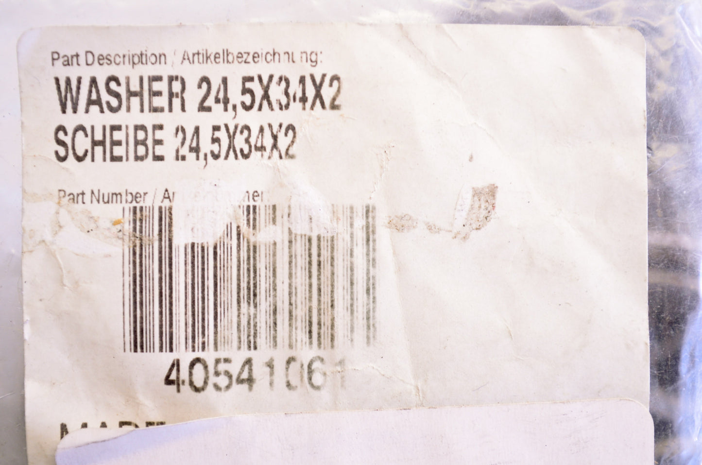 OEM KTM 40541061 Washer 24.5X34X2 NOS