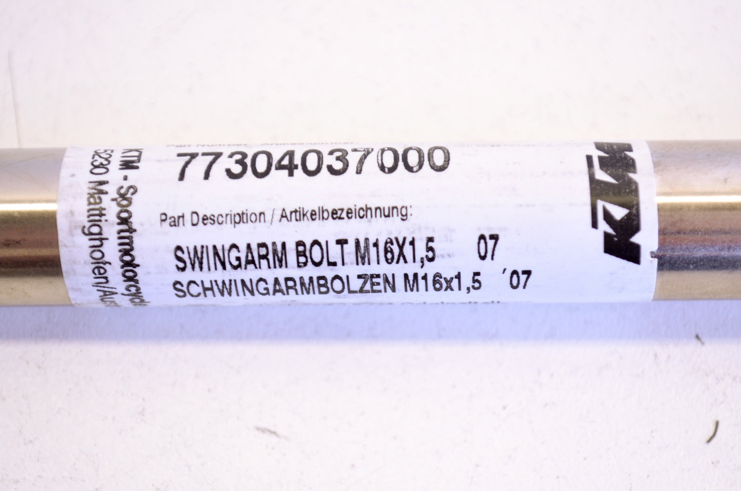 OEM KTM 77304037000 Swingarm Bolt M16x1.5 NOS