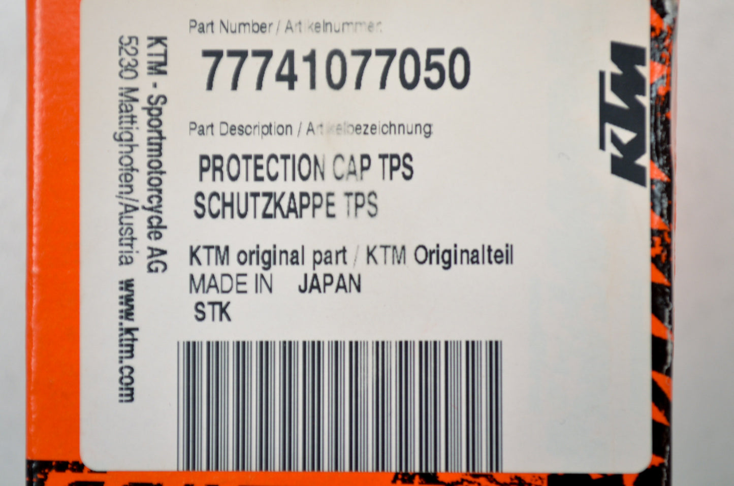OEM KTM 77741077050 TPS Protection Cap