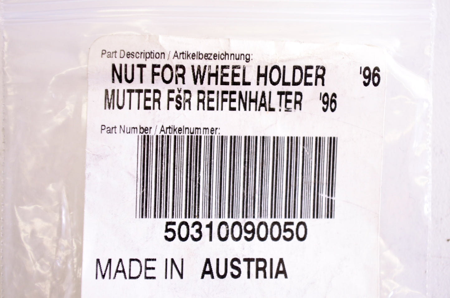 OEM KTM 50310090050 Wheel Holder Nut NOS