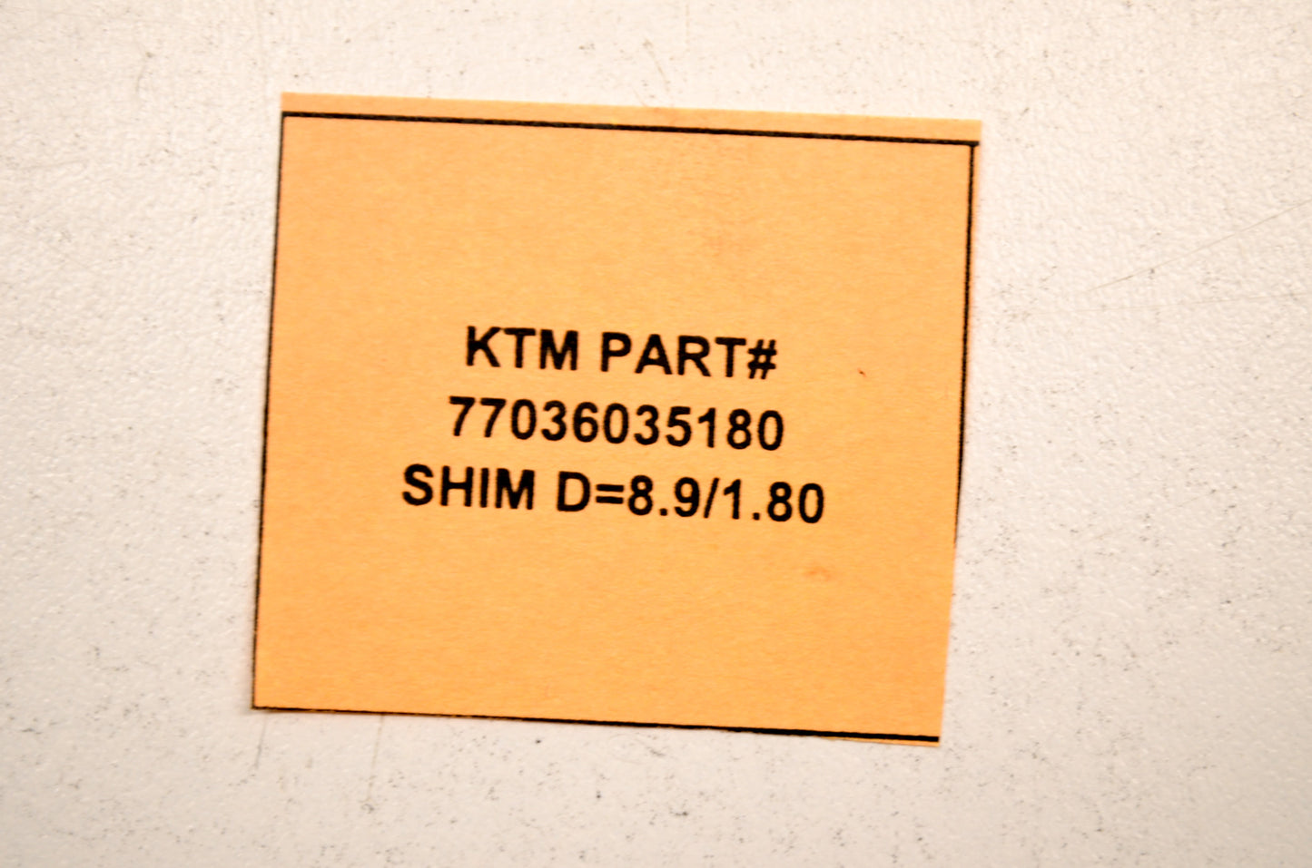 OEM KTM 77036035180 Shim D=8.9/1.80 NOS