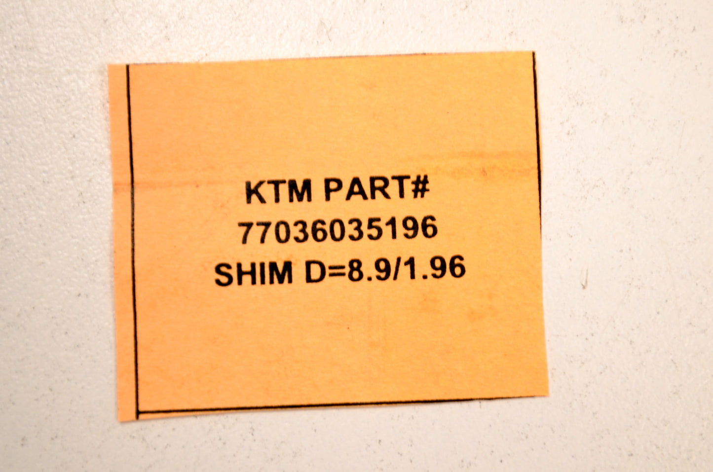 OEM KTM 77036035196 Shim D=8.9/1.96 NOS