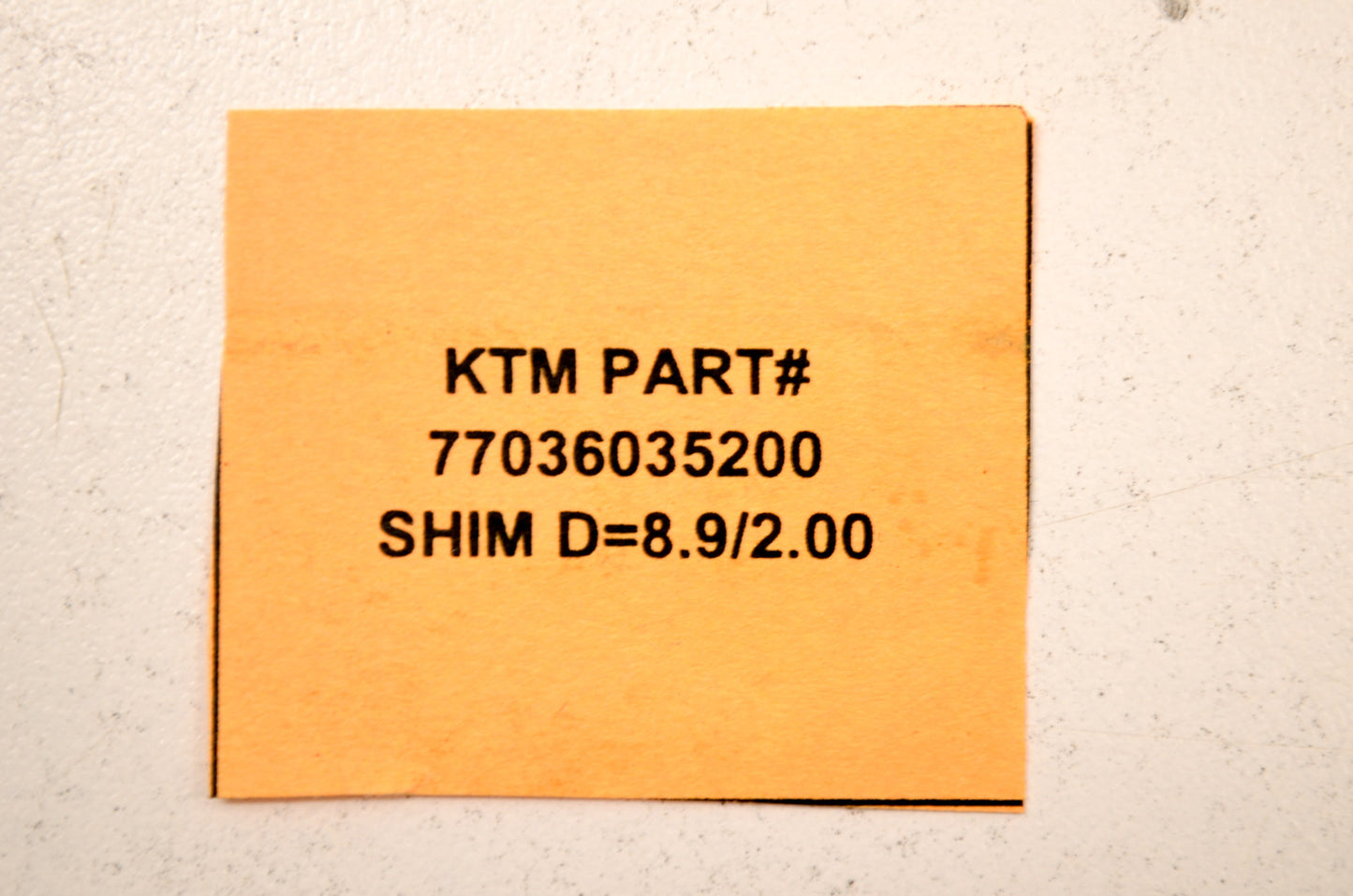 OEM KTM 77036035200 Shim D=8.9/2.00 NOS