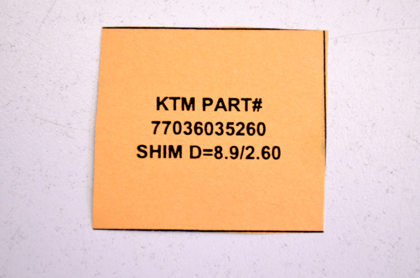 OEM KTM 77036035260 Shim D=8.9/2.60 NOS