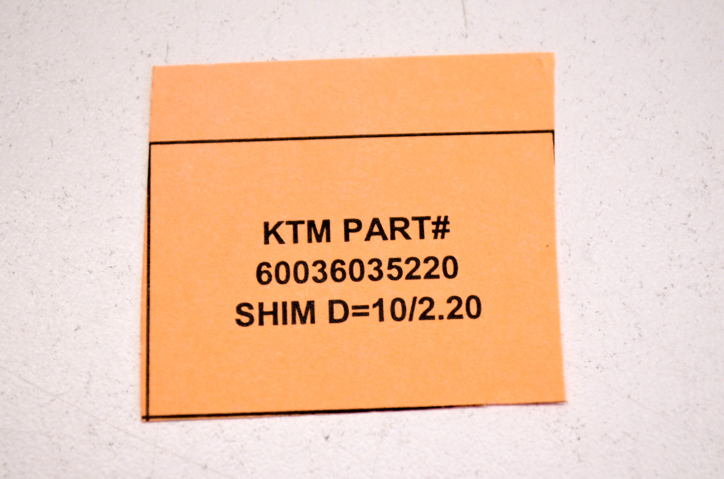 OEM KTM 60036035220 Shim D=10/2.20 NOS