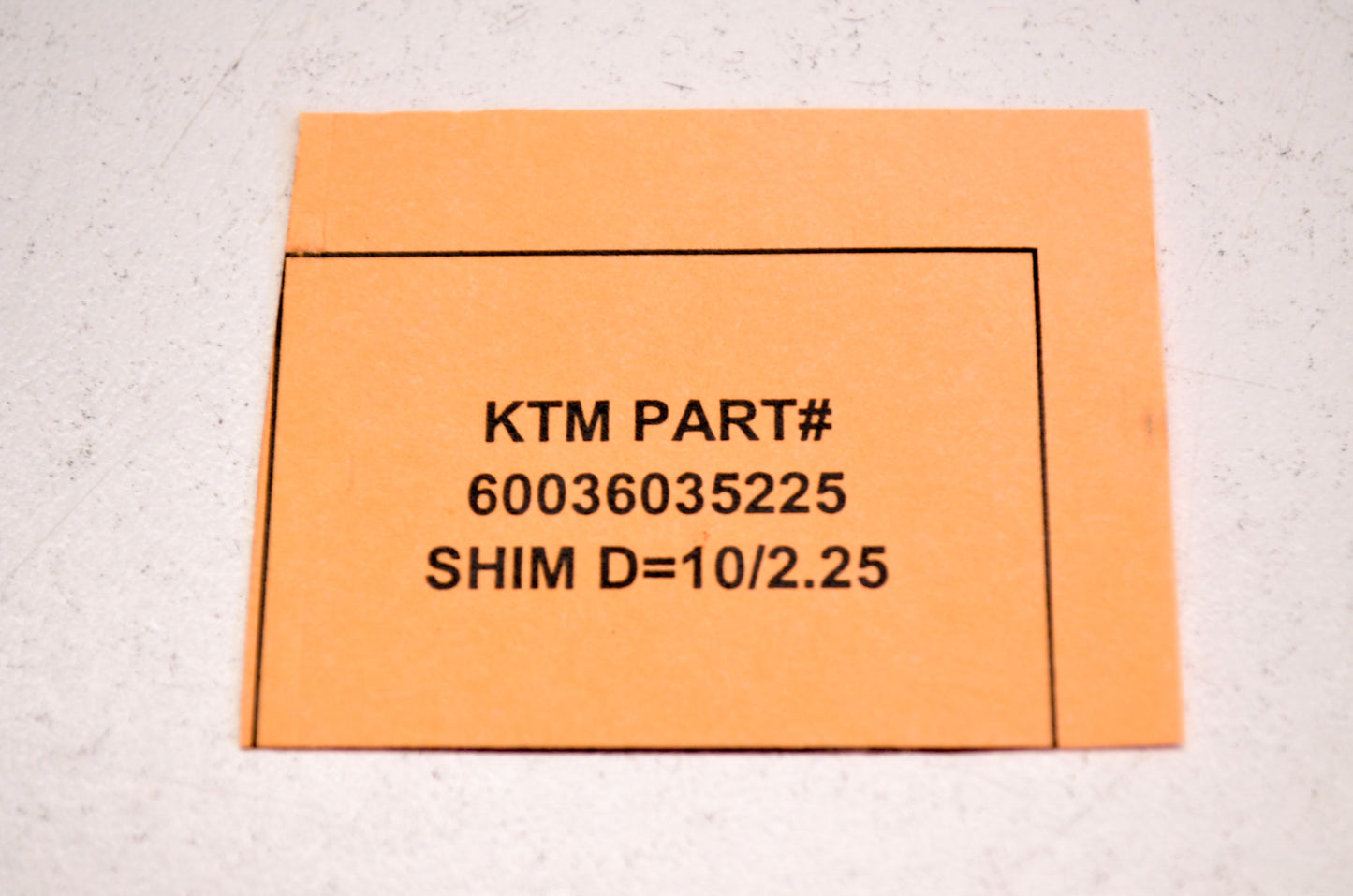 OEM KTM 60036035225 Shim D=10/2.25 NOS
