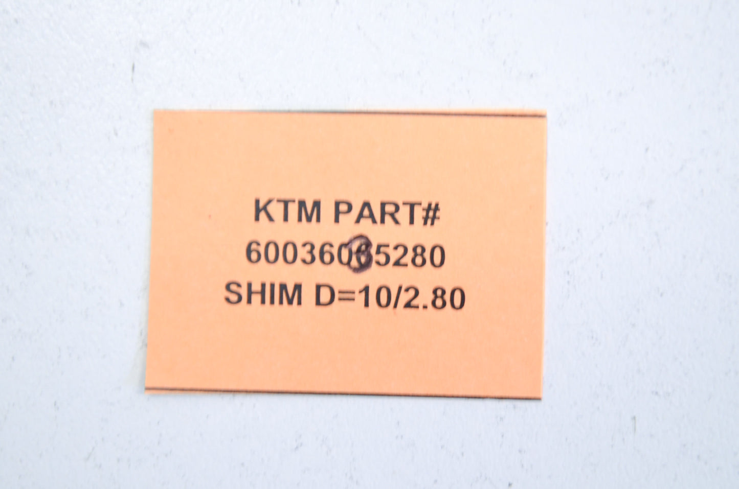 OEM KTM 60036035280 Shim D=10/2.80 NOS