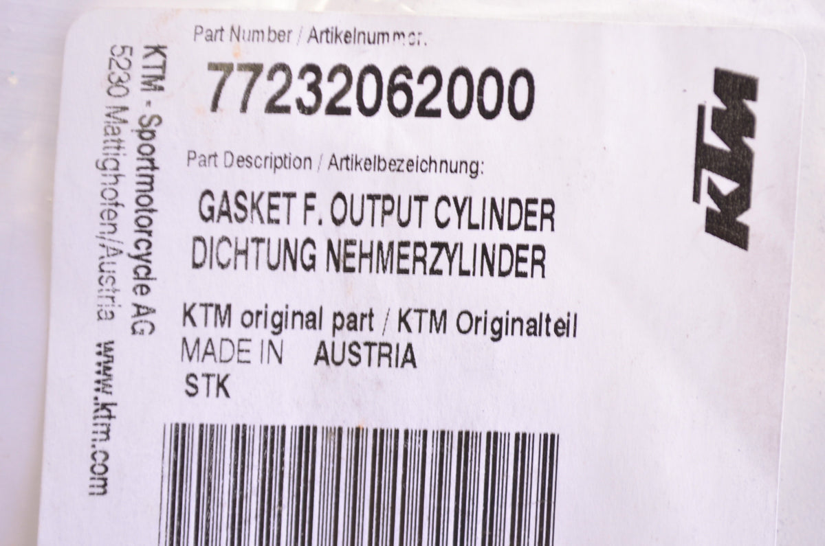 OEM KTM 77232062000 Output Cylinder Gasket NOS