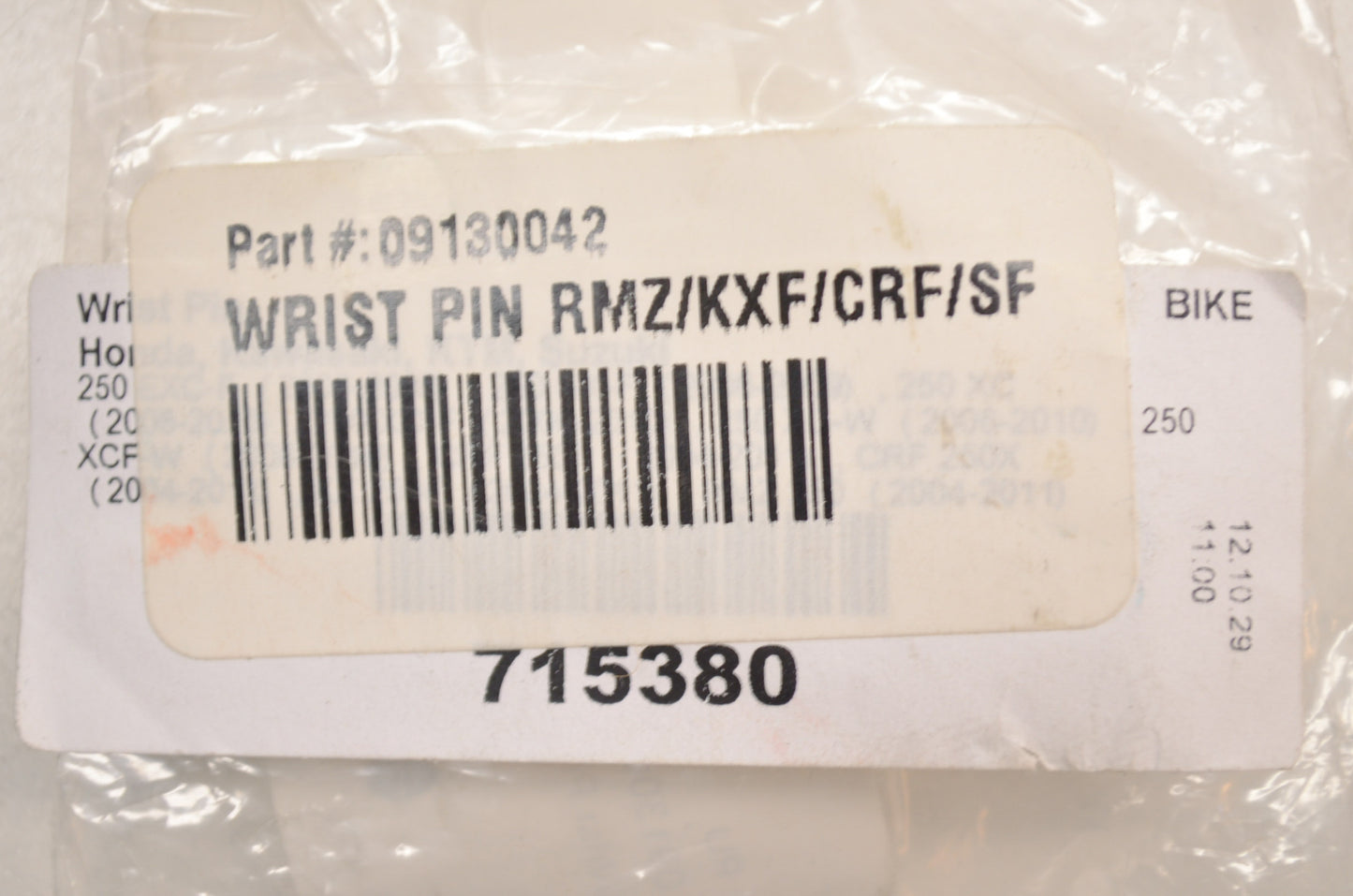 Vertex 715380, 09130042 Piston Wrist Pin NOS