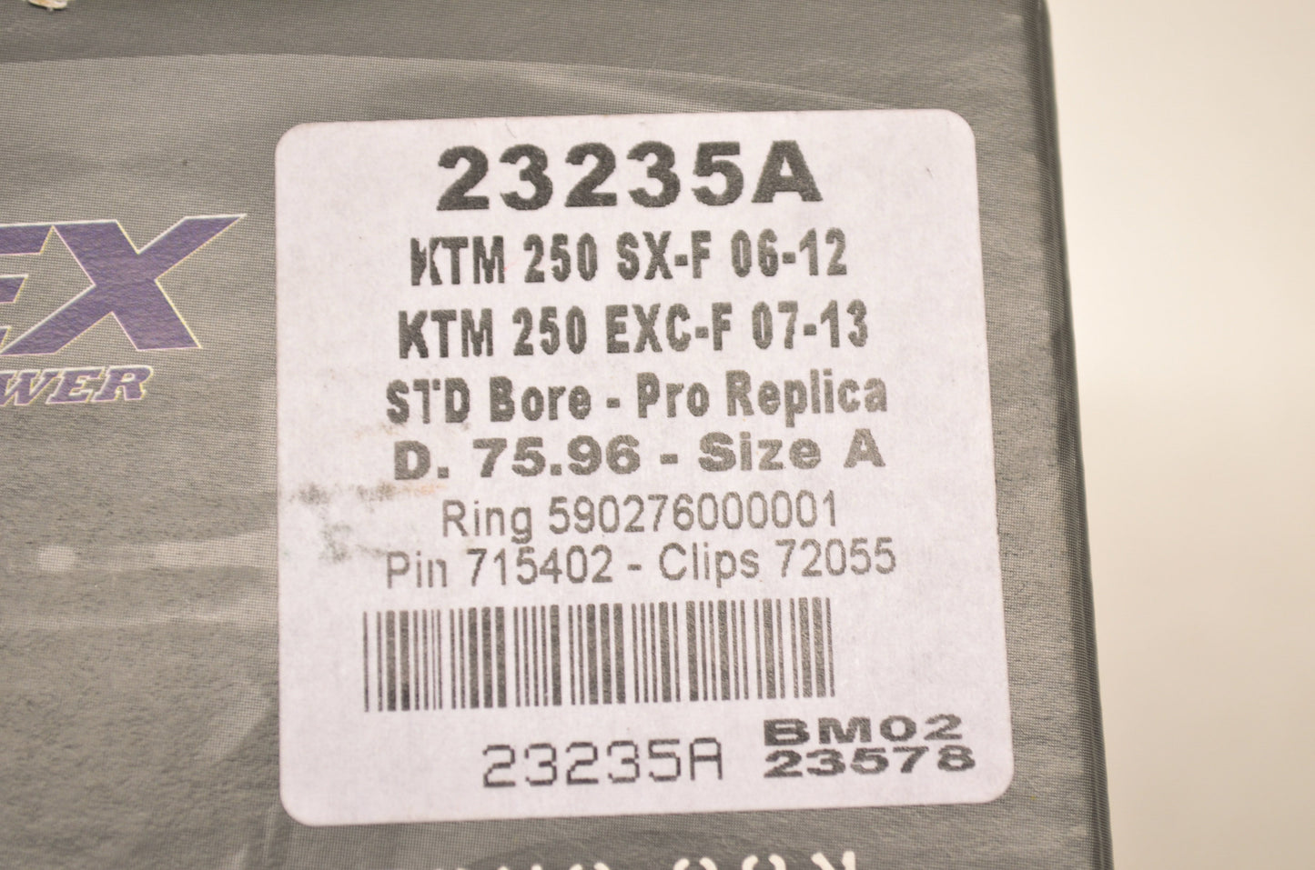Piston Kit KTM 06-12 250 SX-F, 07-13 250 EXC-F. NOS