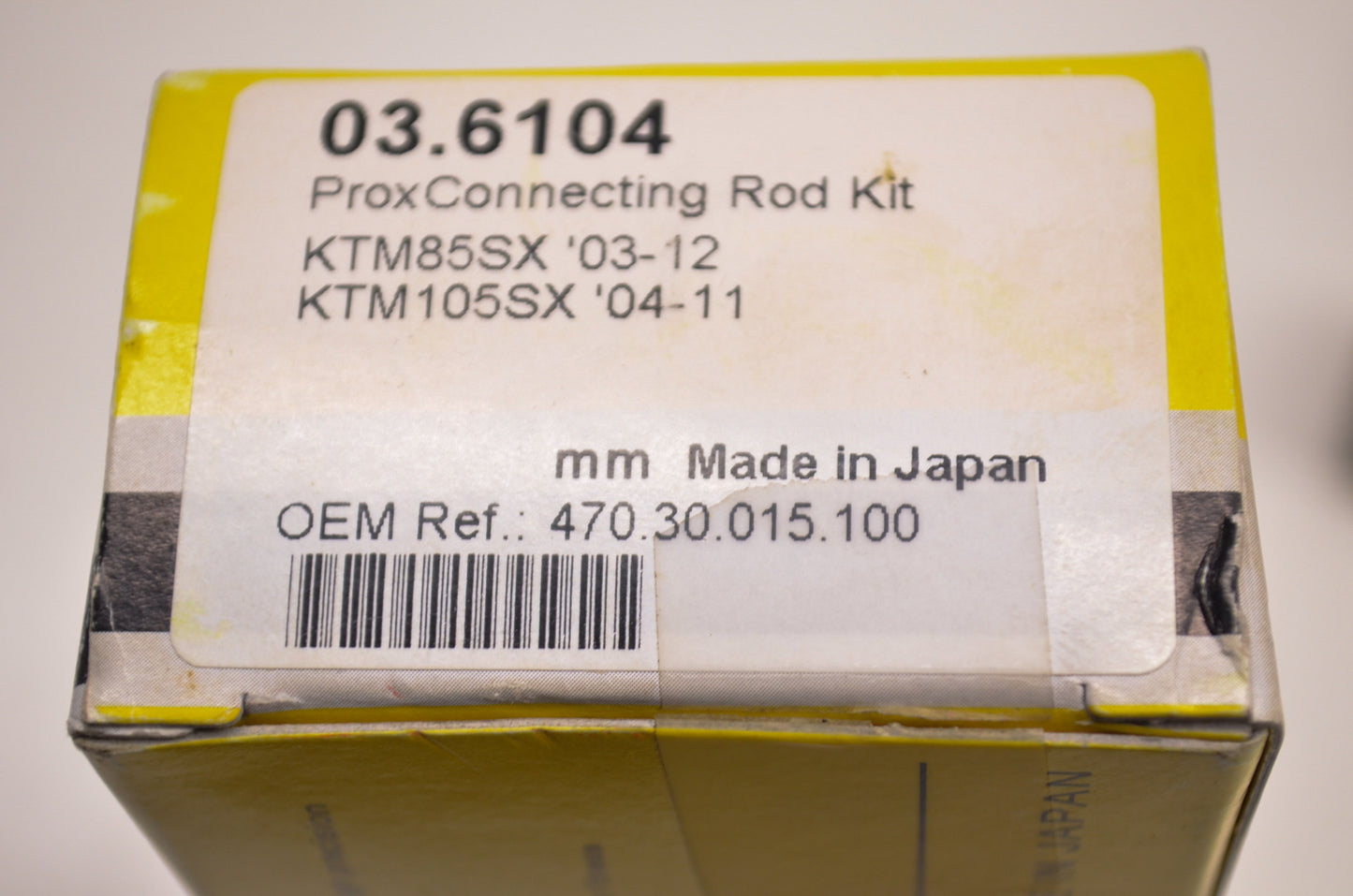 ProX 03-6104, 47030015100 Connecting Rod Kit KTM 03-12 85 SX, 04-11 105 SX. NOS
