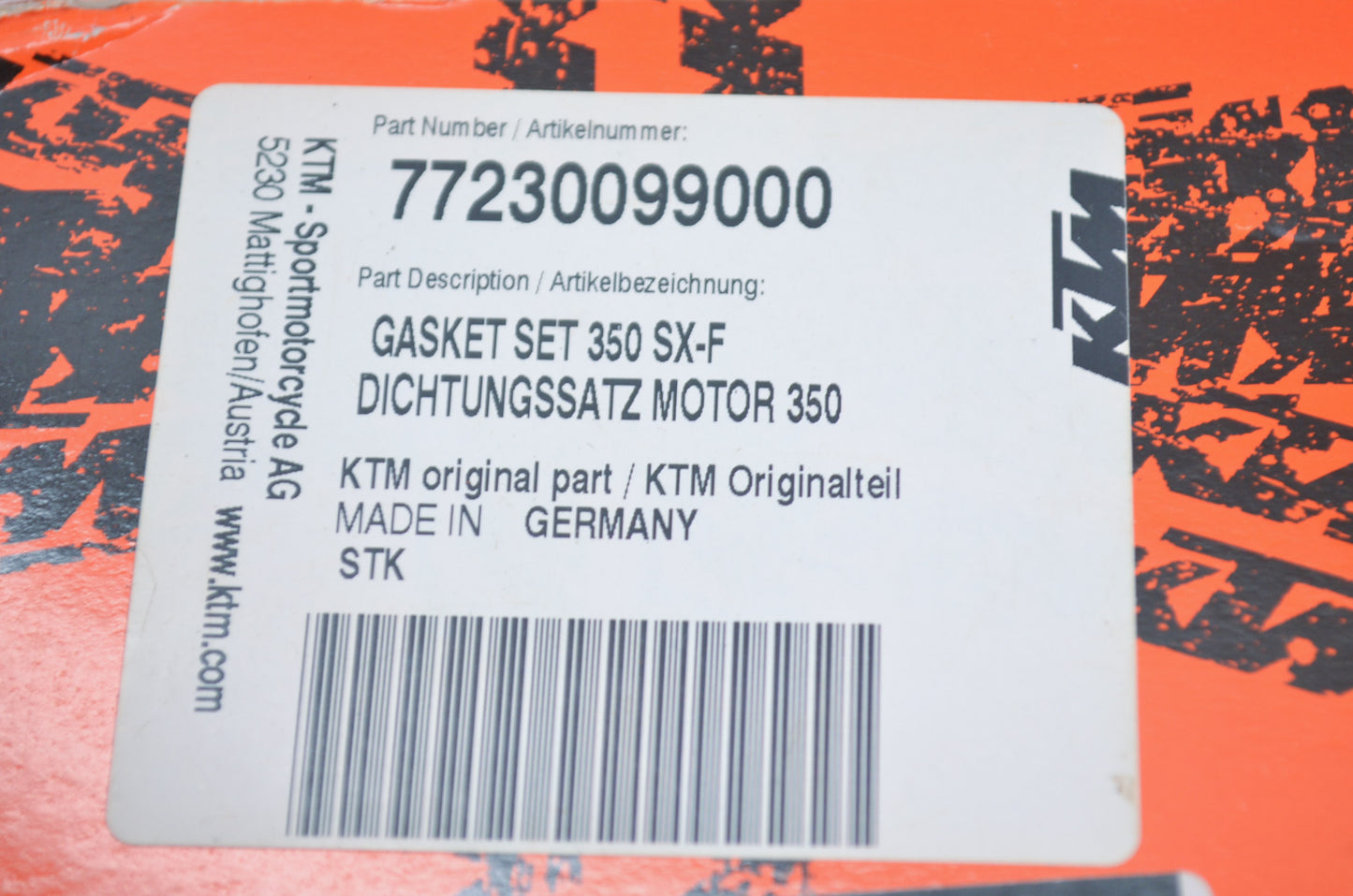 OEM KTM 77230099000 Gasket Set NOS