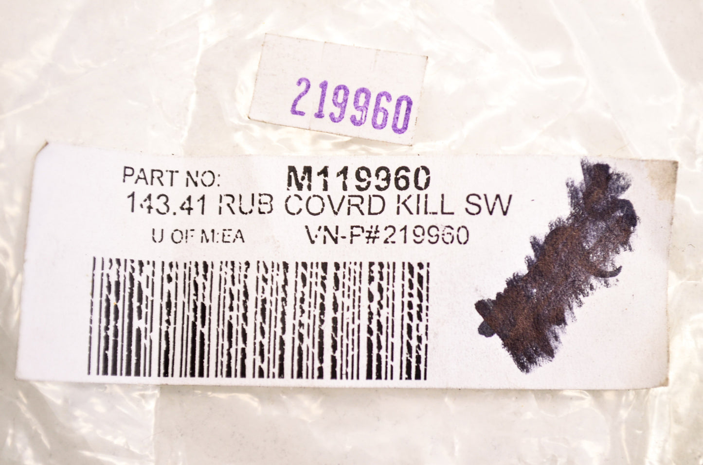 Parts Unlimited M119960, 219960 Rubber Covered Kill Switch NOS