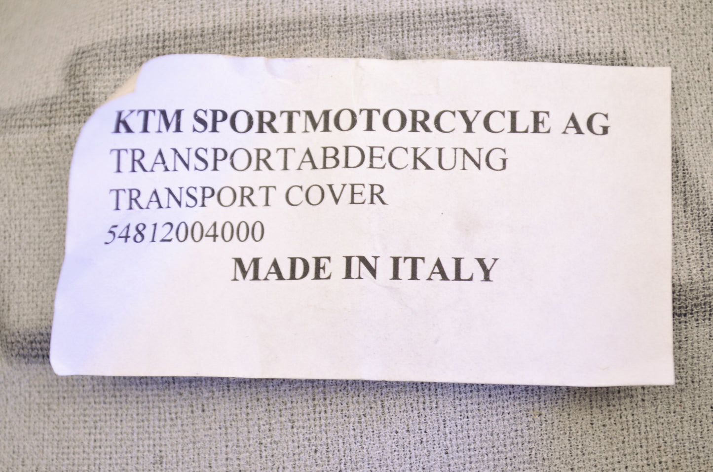 OEM KTM 54812004000 Factory Transport Cover