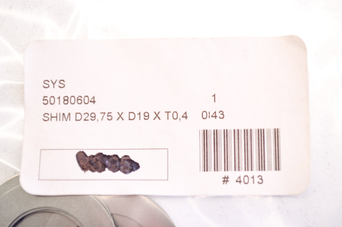 OEM KTM 50180604 Shim D29.75 x D19 x T0.4 NOS