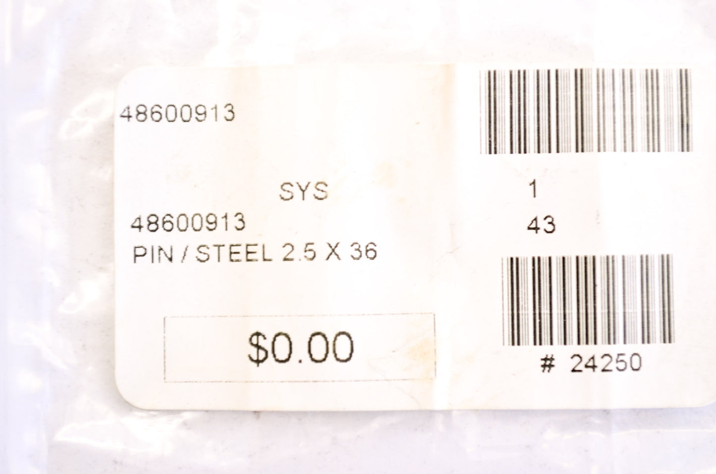 OEM KTM 48600913 Steel Pin 2.5x36 NOS