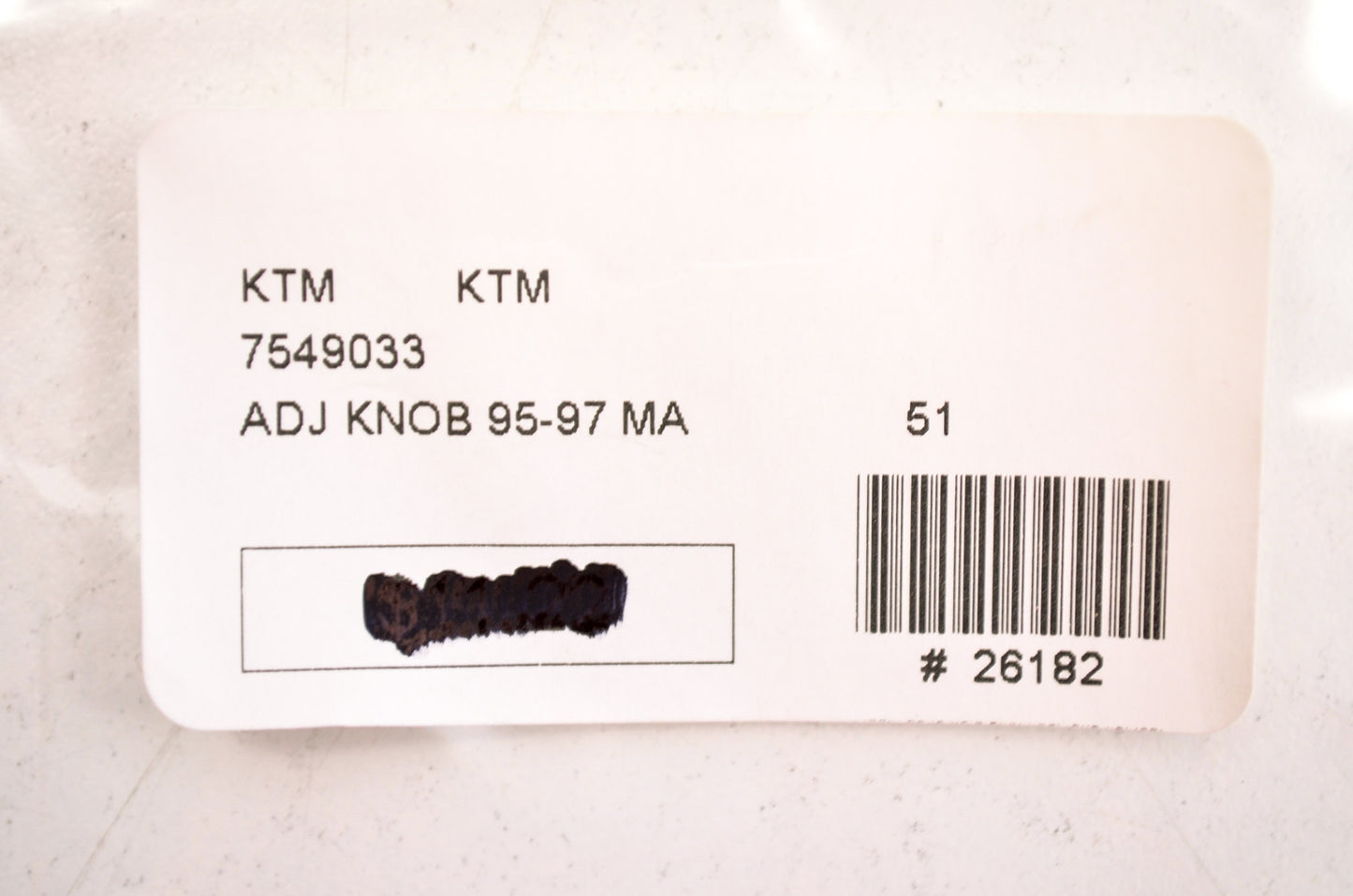 New OEM KTM Right Side Adjusting Knob NOS