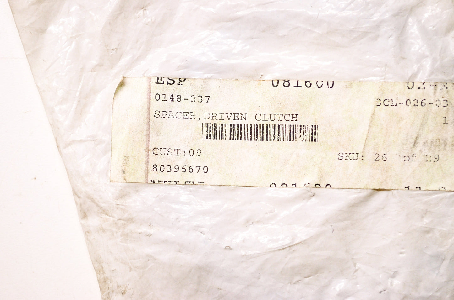 OEM Arctic Cat 0148-237 Driven Clutch Spacer NOS