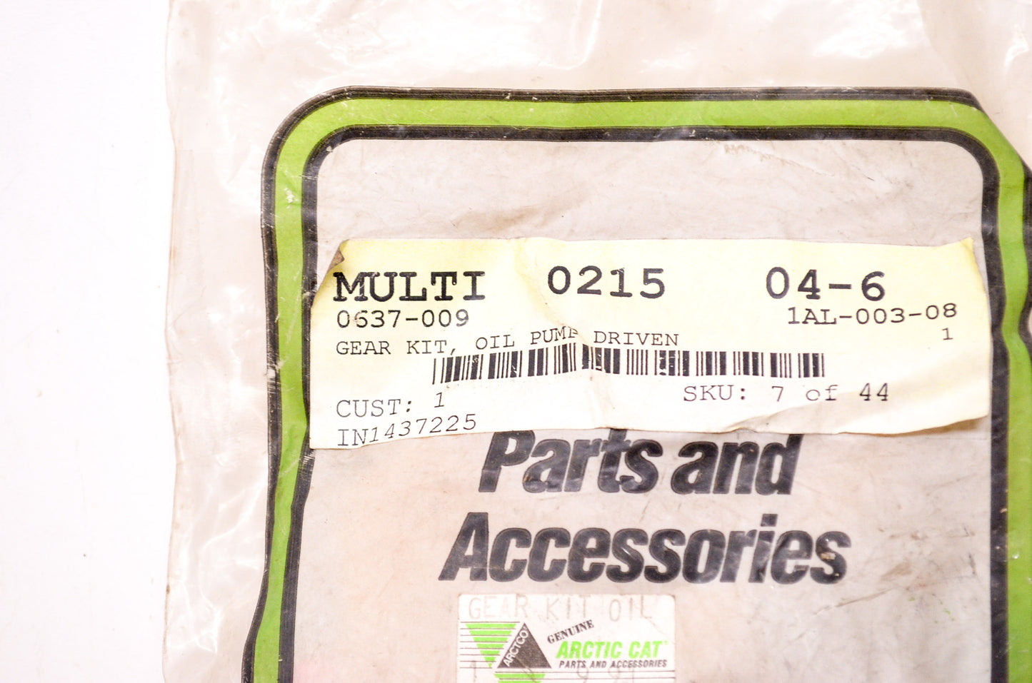 OEM Arctic Cat 0637-009 Oil Pump Driven Gear Kit NOS