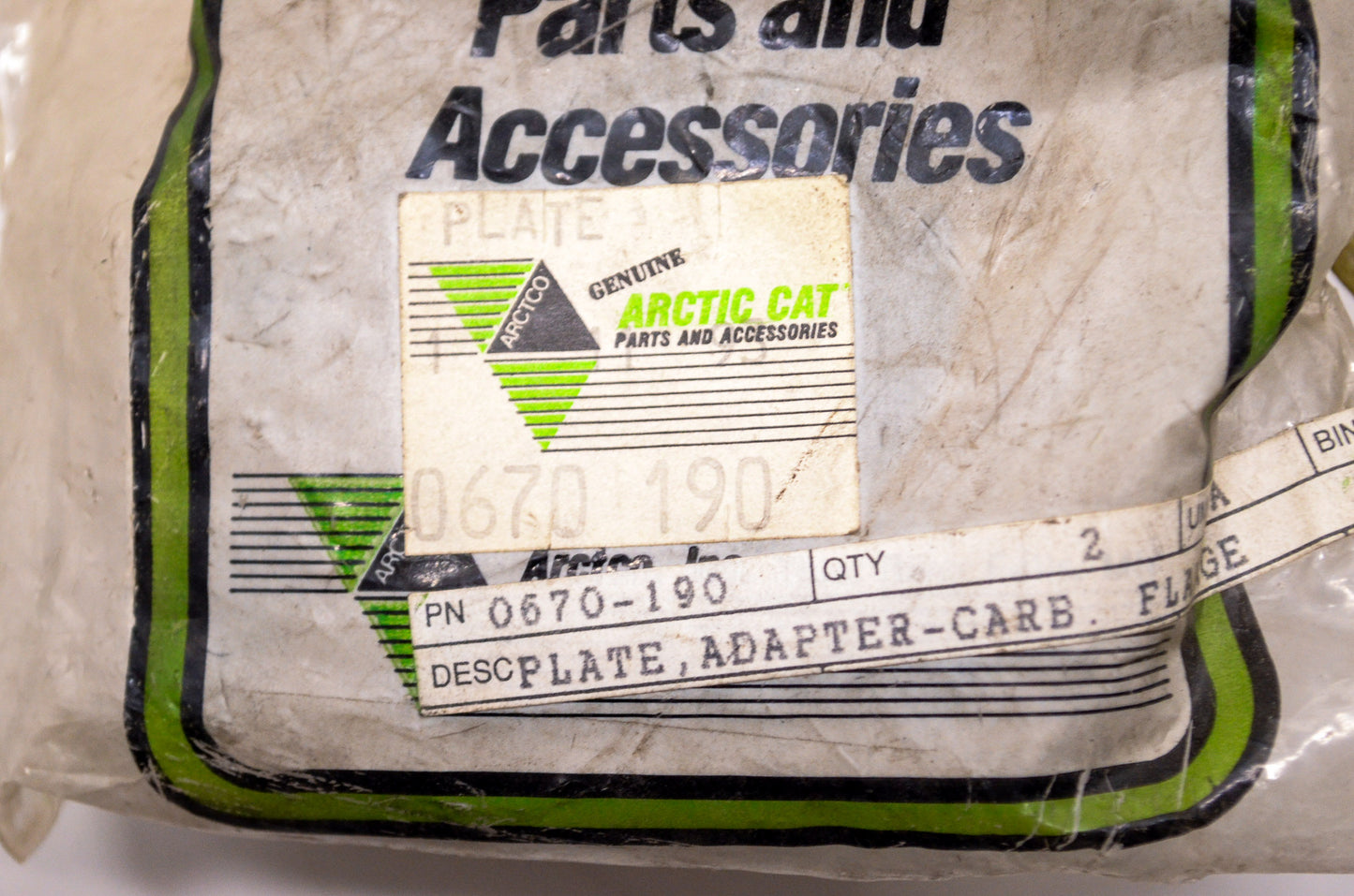 OEM Arctic Cat 0670-190 Carburetor Flange Adapter Plate NOS