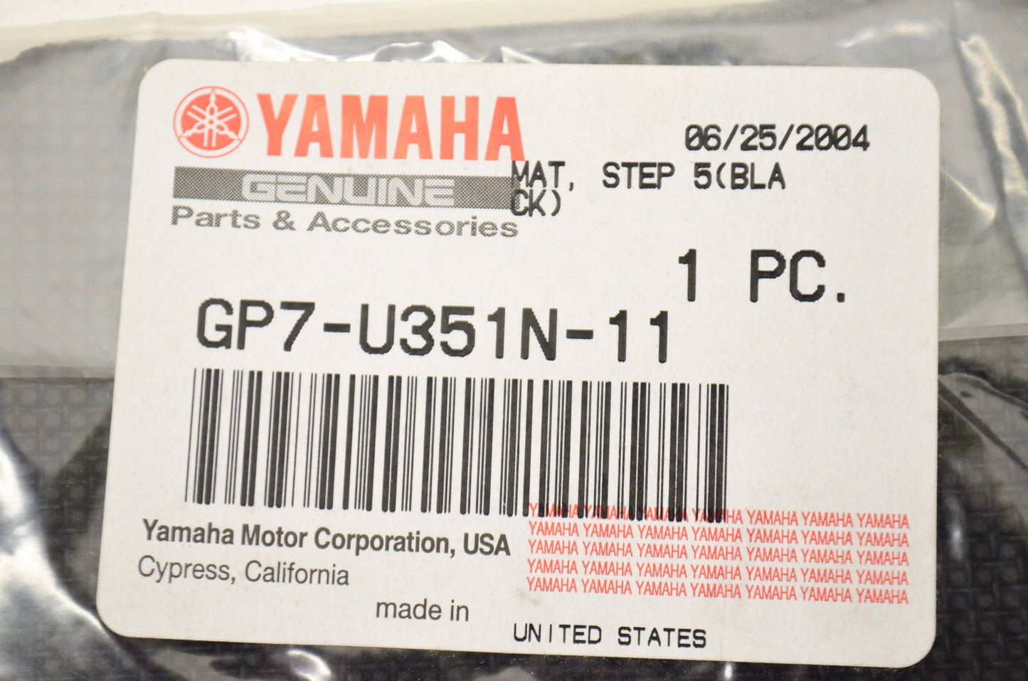OEM Yamaha GP7-U351N-11-00 Black Step Mat 5 NOS