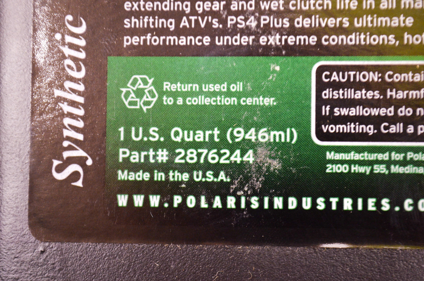 New OEM Polaris PS-4 Plus Synthetic Oil 1 Quart NOS