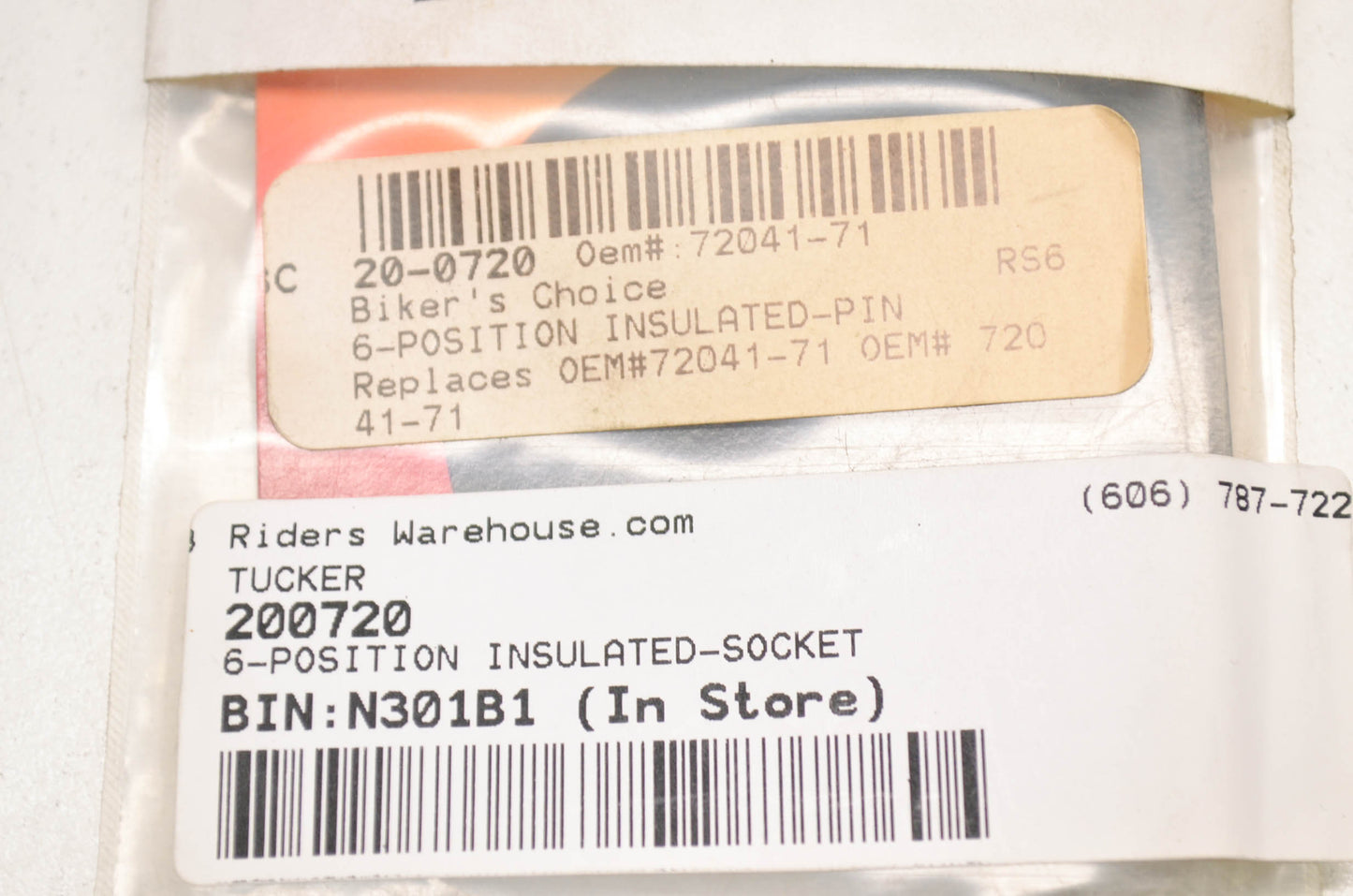 New Biker's Choice 6-Pin Wiring Insulator NOS