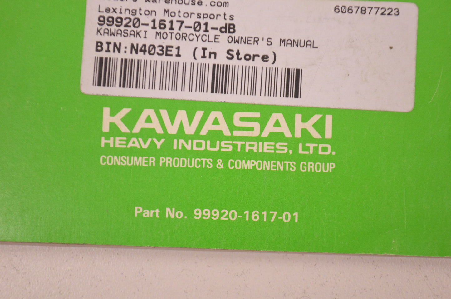 OEM Kawasaki 99920-1617-01 Owner's Manual KX125/250J2/500E5